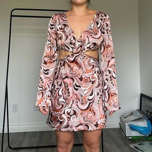 Cotton candy patterned mini dress